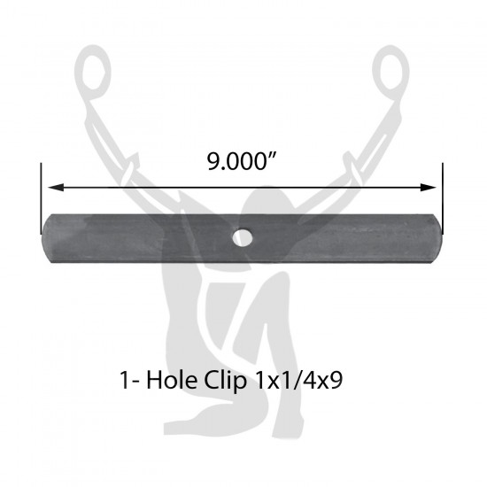 Spring Clip 1 Hole 1x1/4x9in