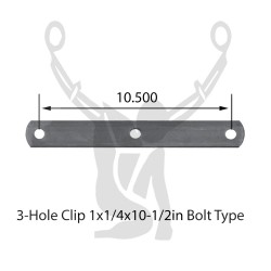 Spring Clip 3-Hole Clip 1x1-4x10-1/2in Bolt Type