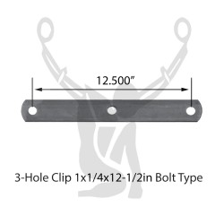 Spring Clip 3-Hole Clip 1x1-4x12-1/2in Bolt Type