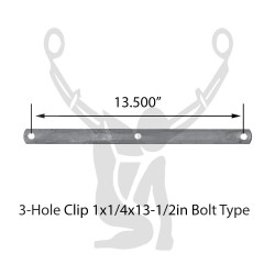 Spring Clip 3-Hole Clip 1x1-4x13-1/2in Bolt Type