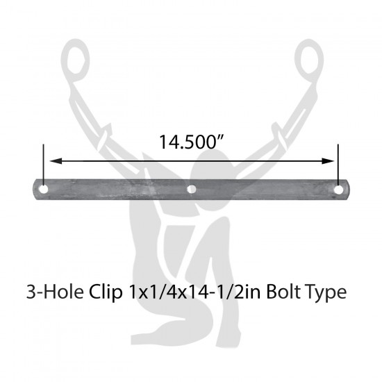 Spring Clip 3 Hole Clip 1x1/4x14-1/2 Bolt Type Spring Clip 3 Hole Clip 1x1/4x14-1/2 Bolt Type