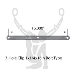 Spring Clip 3 Hole 1x1/4x16
