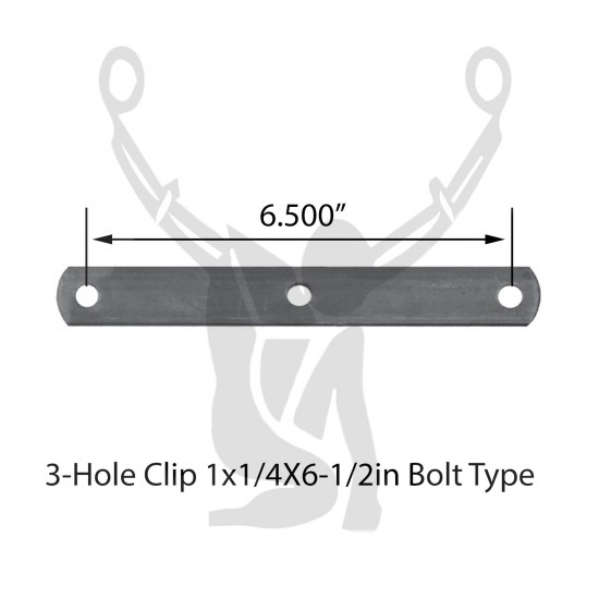 Spring Clip 3-Hole Clip 1x1-4x6-1/2in Bolt Type