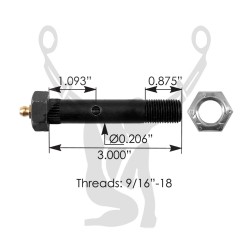 Grease Bolt 9/16in-18 x 3in